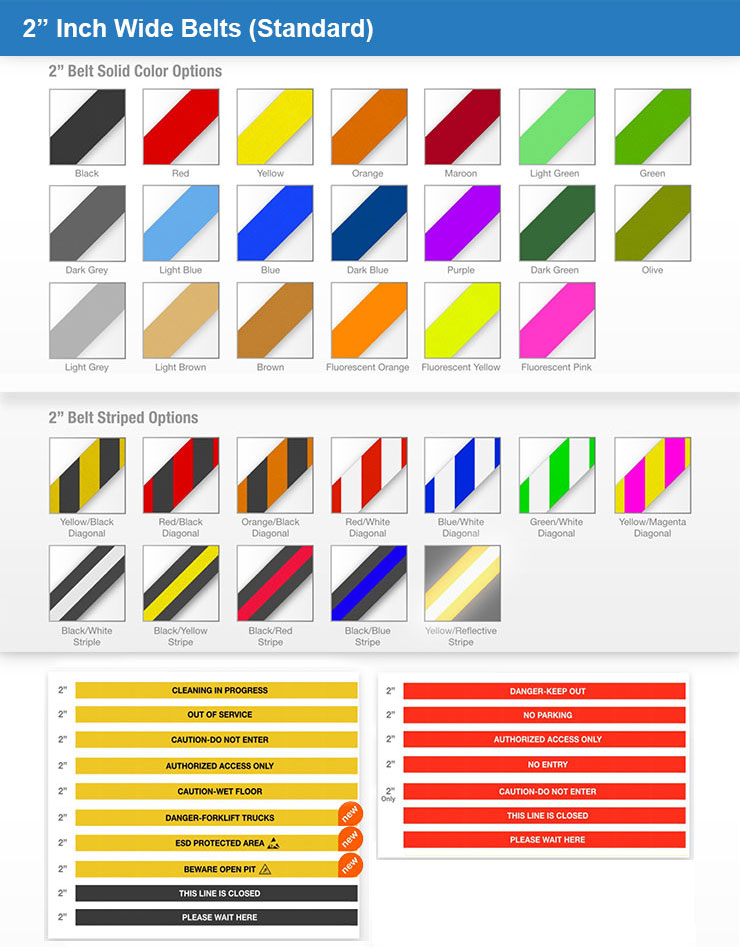2 inch belt colors