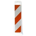 Gemstone Vertical Panel White - 8" x 36" High Intensity Prismatic Grade Striped Sheeting with
6" wide stripes