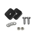 Square Rubber Pad Assembly  for foot. Contains two square rubber pads, two bolts, four washers, and two locknuts. Assembly  is for one foot.