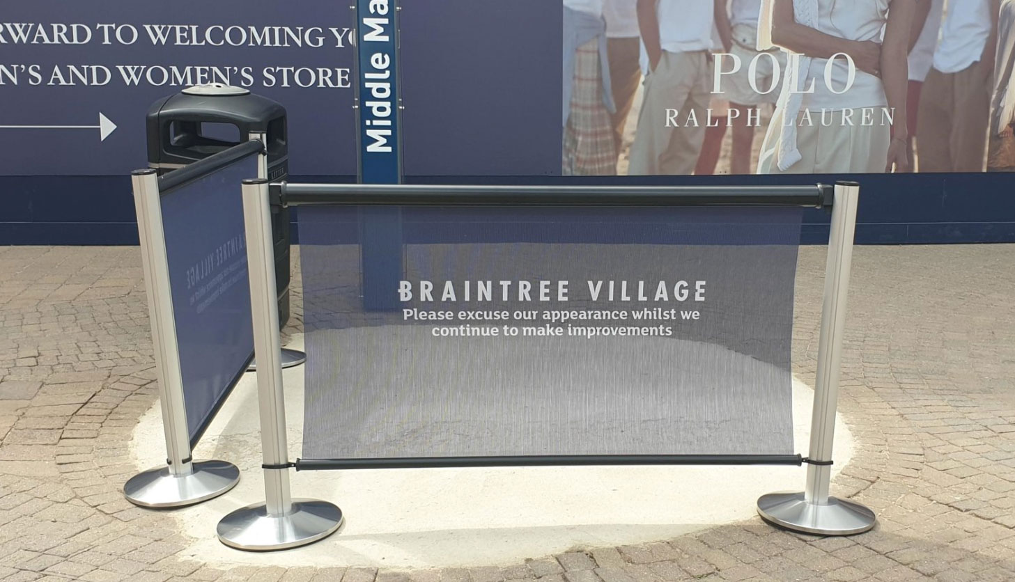 Queue Line Advertising Retractable Transparent Mesh Fabric