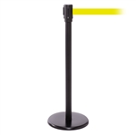 QueuePro 200, Black, Barrier with 11' Fluorescent Yellow Belt