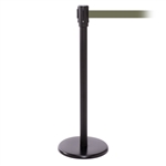 QueuePro 200, Black, Barrier with 11' Olive Green Belt