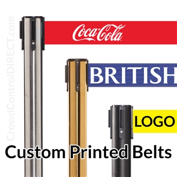 Economy Belt Barrier QU900X with 11' ft X 3 Wide CUSTOM Printed Belt - SPECIAL
