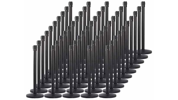 Pallette of 50 Retractable Belt Barriers